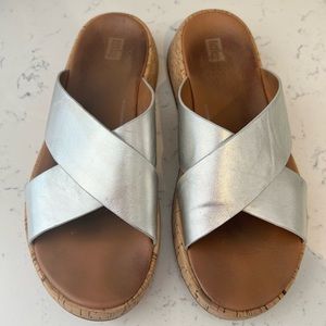 Fitflop F-Mode Tan Platform Sandals, Size 9